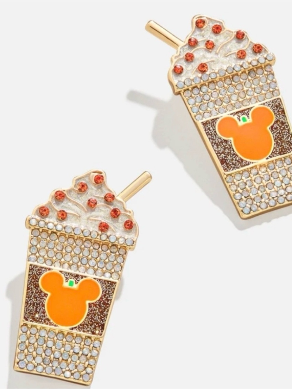 BaubleBar Disney Mickey Pumpkin Spice Drink Stud Earrings NWT